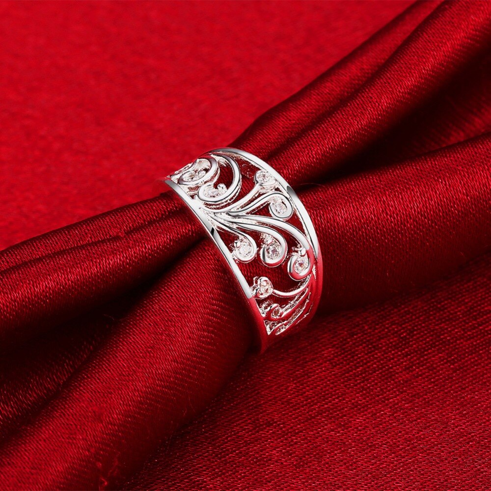 Prinses Mode Kristal steen Zilveren Ring Vrouwen lady Sieraden Engagement Wedding Party, Oostenrijkse Kristal leuke R882