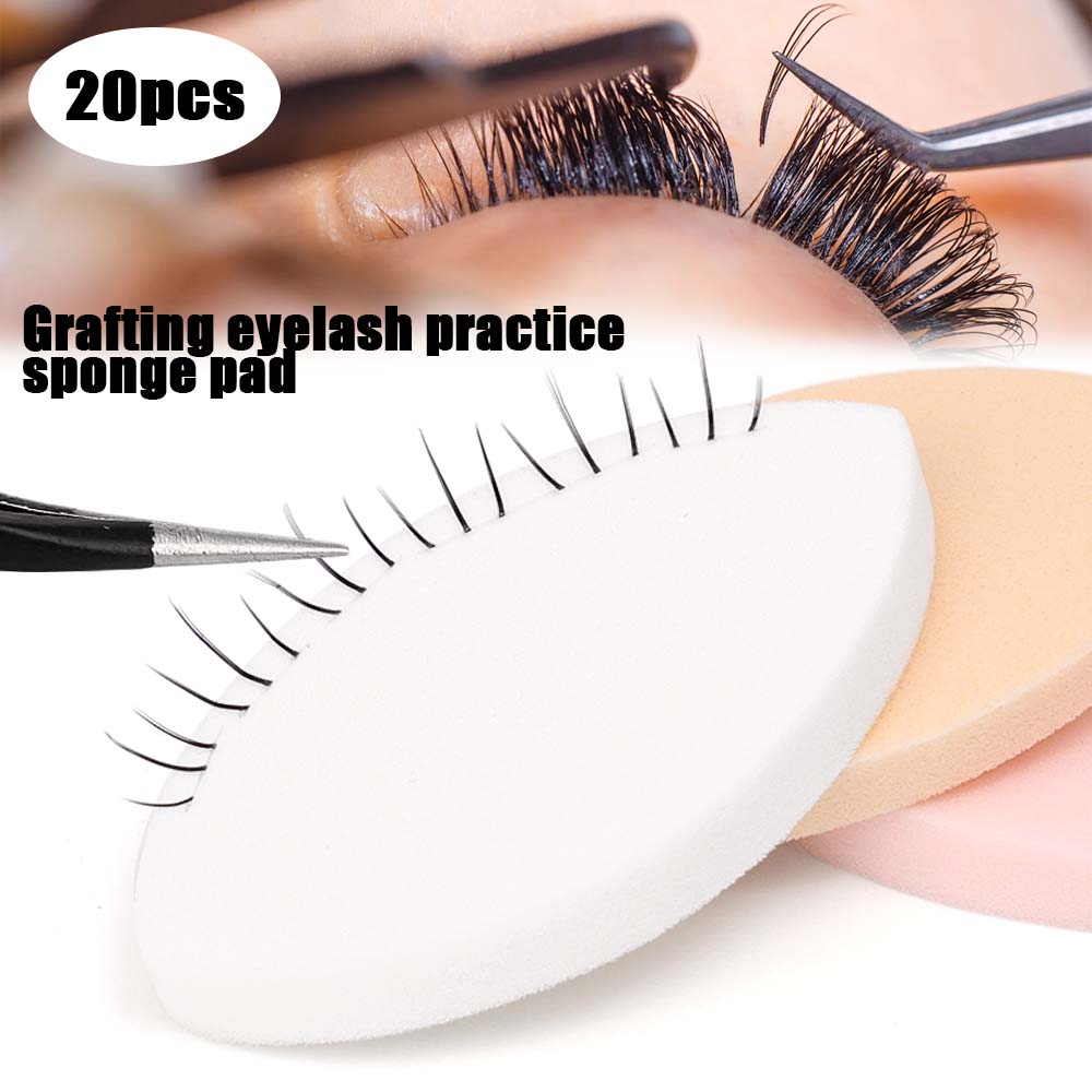 60PCS Soft Sponge False Eyelash Pads Beginner Lash Map Chart Wispy Lashes Reusable Makeup Puffs Training Eyelash Extensions Tool