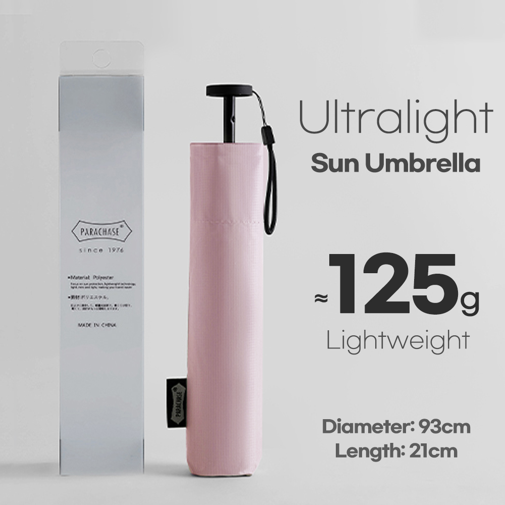 Parachase Folding Umbrella Rain Women Men Ultralight Portable Travel Japanese Umbrella Windproof 6K Mini Clear Umbrella Paraguas: Pink