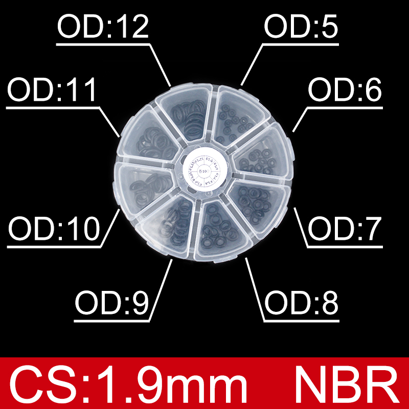 Boxed nitril siliconen rubber O-ring reparatieset kraan afdichting klep waterdichte machine oliebestendige pakking combinatie kit-.-: Donkerblauw