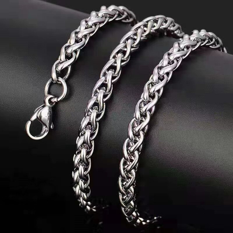 HZMAN Collana Uomo In Acciaio Inox Quadrata: Catena A Maglie Box 3-6mm, Lunghezza 16-30 Pollici, Regalo Uomo