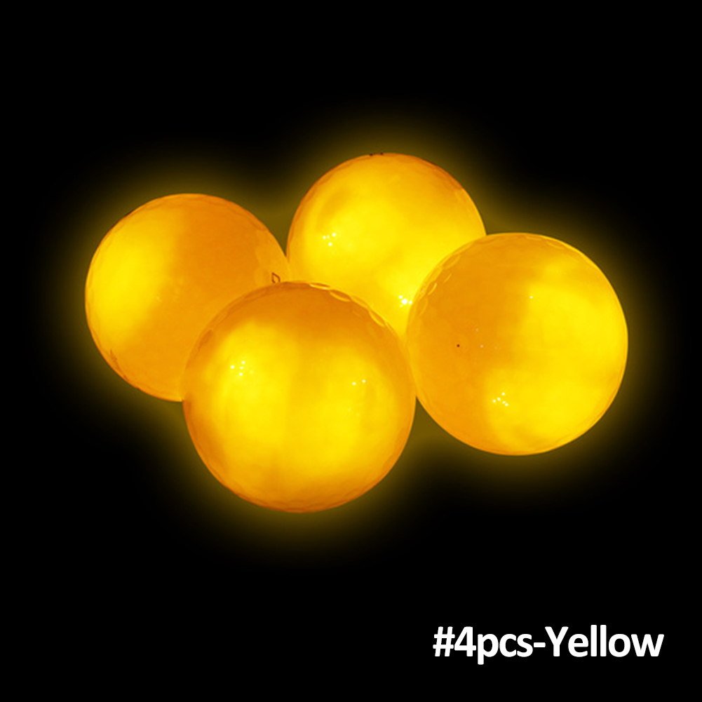 4 Pcs/Pack Night Flashing LED Golf Ball In The Dark Light Up High Hardness Waterproof Golf Practice Balls Training Supplies: Yellow