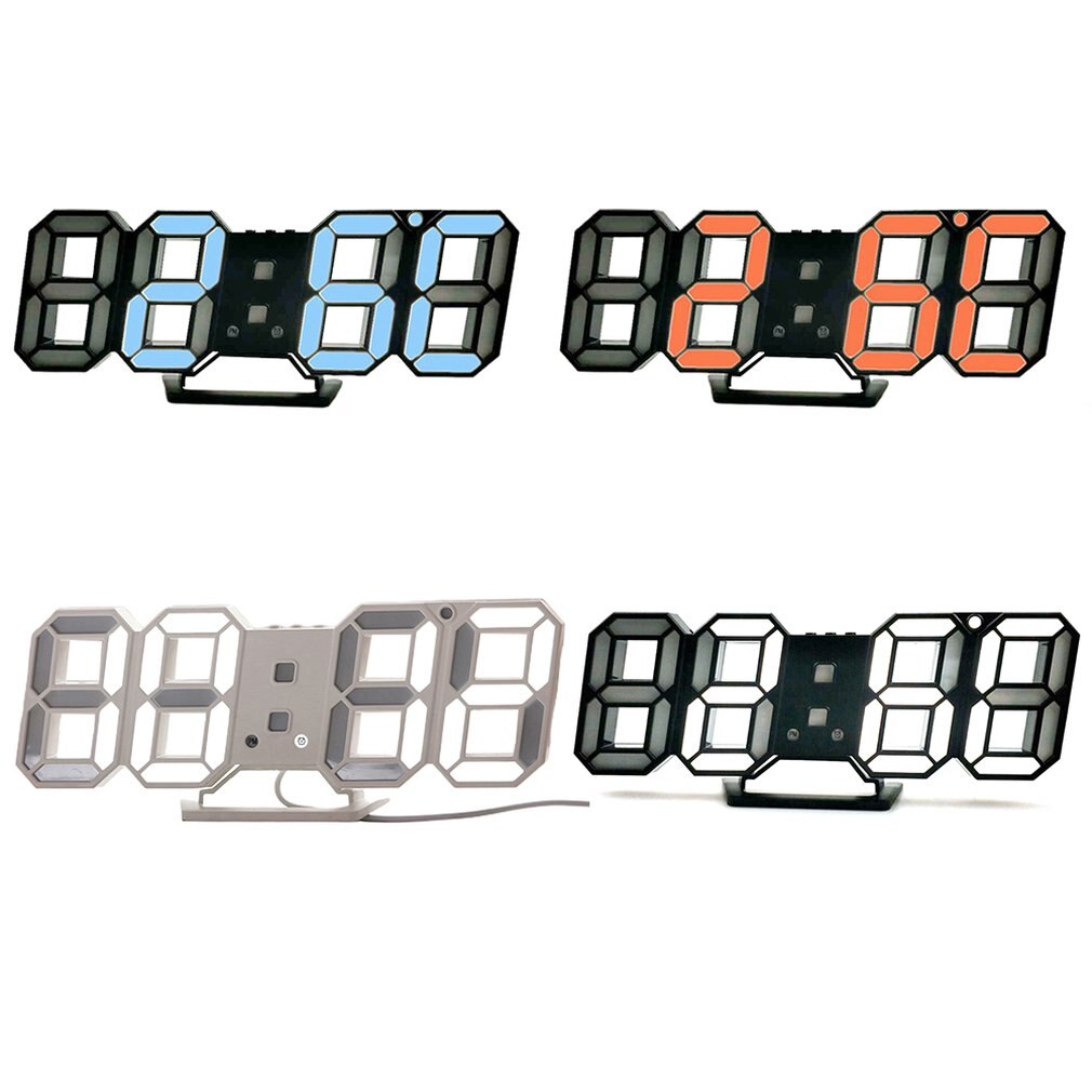 Anpro 3D Large LED Digital Wall Clock Date Time Celsius Nightlight Display Table Desktop Clocks Alarm Clock From Living Room