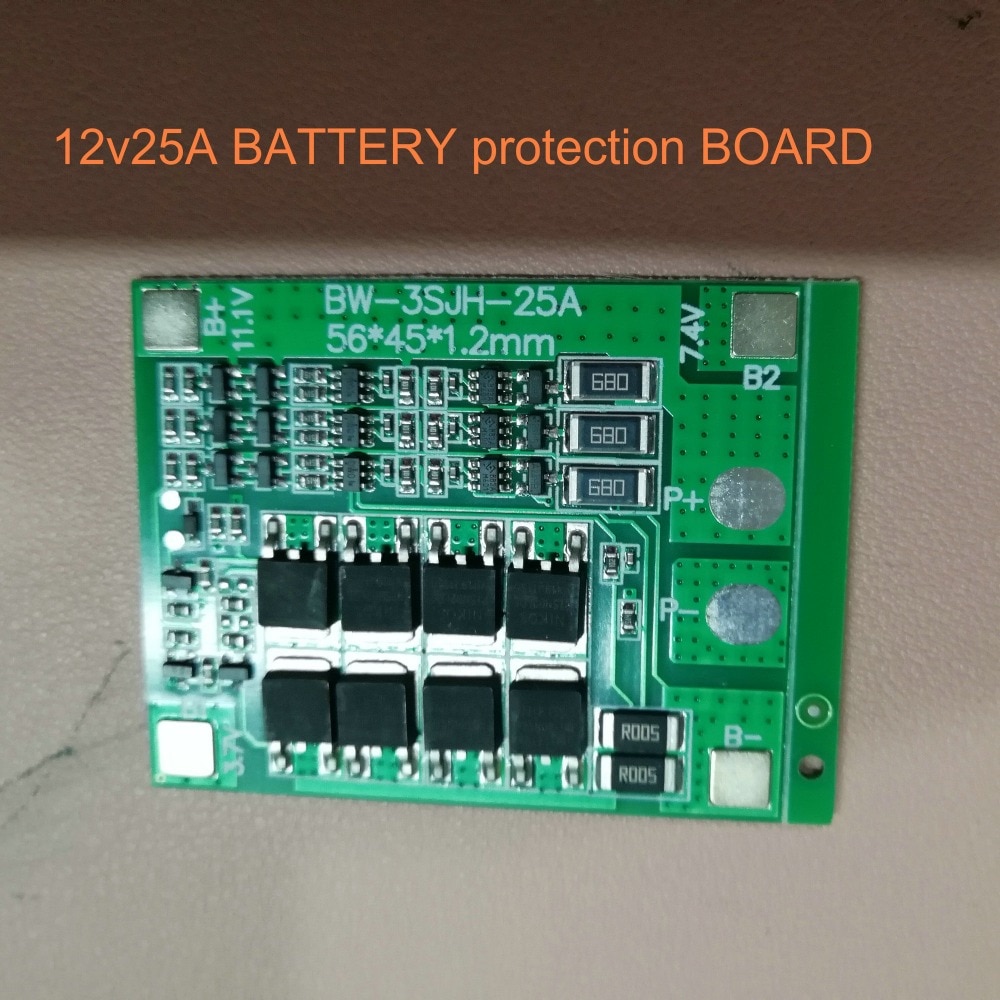 battery protection board BMS 3 serials 3.7V/CELL 12V 25A for electric bike scooter tricycle WITH Lithium iron phosphate battery