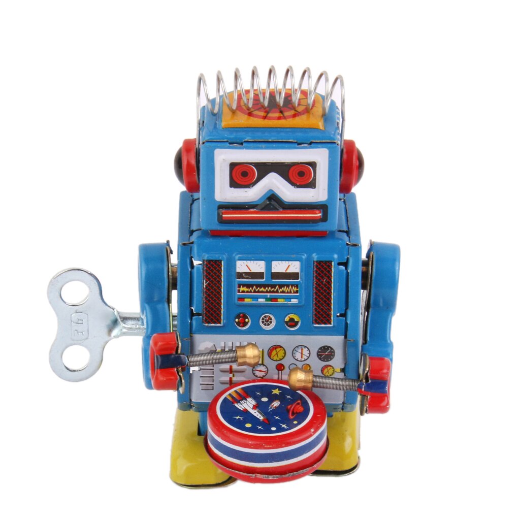 Robot de cuerda MS408, reloj divertido de juguete de estaño, juguete para chico, de Navidad