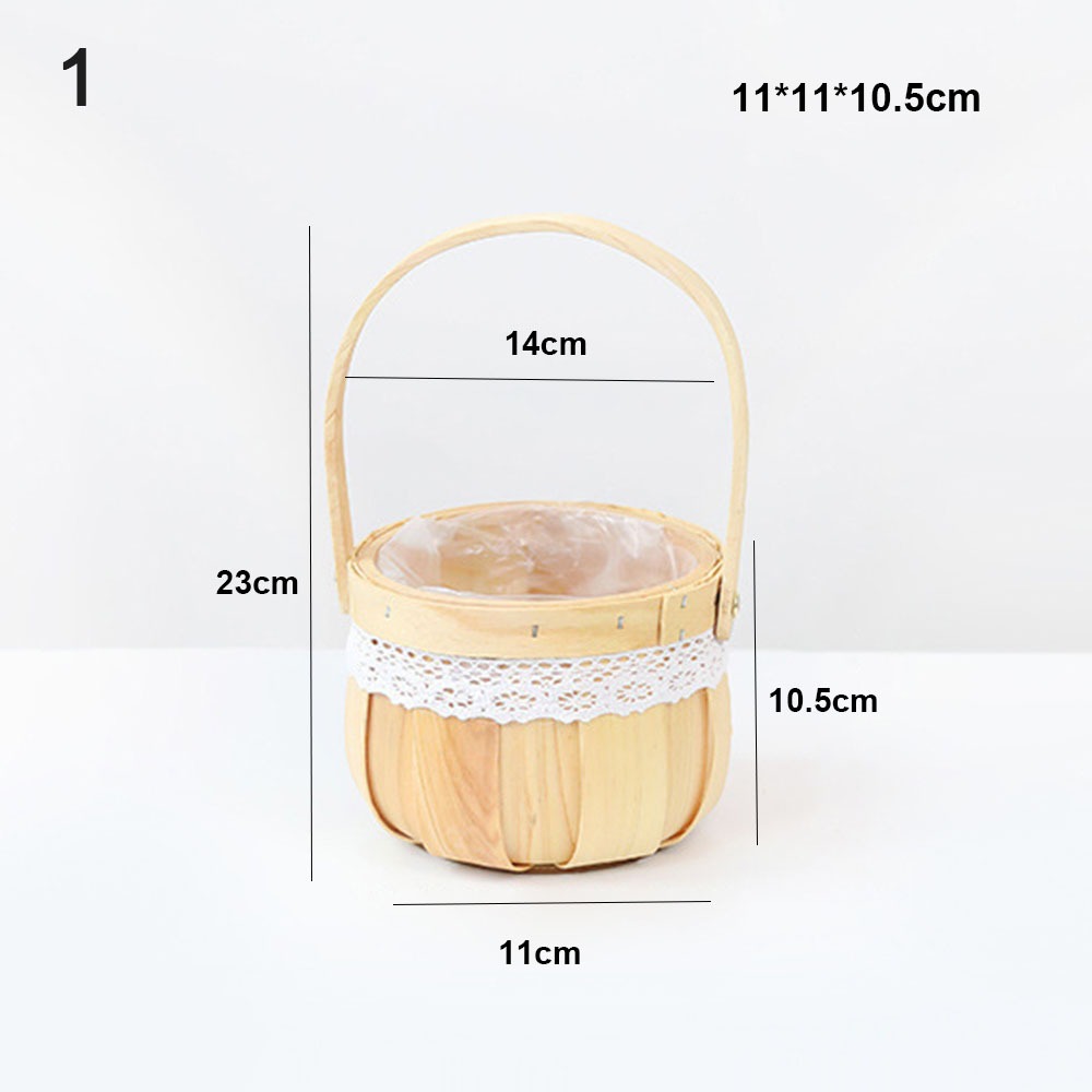 Hand-Woven Small Cart 2 Styles Flower Fruit Storage Basket Flower Basket For Plant Home Wedding: Yellow