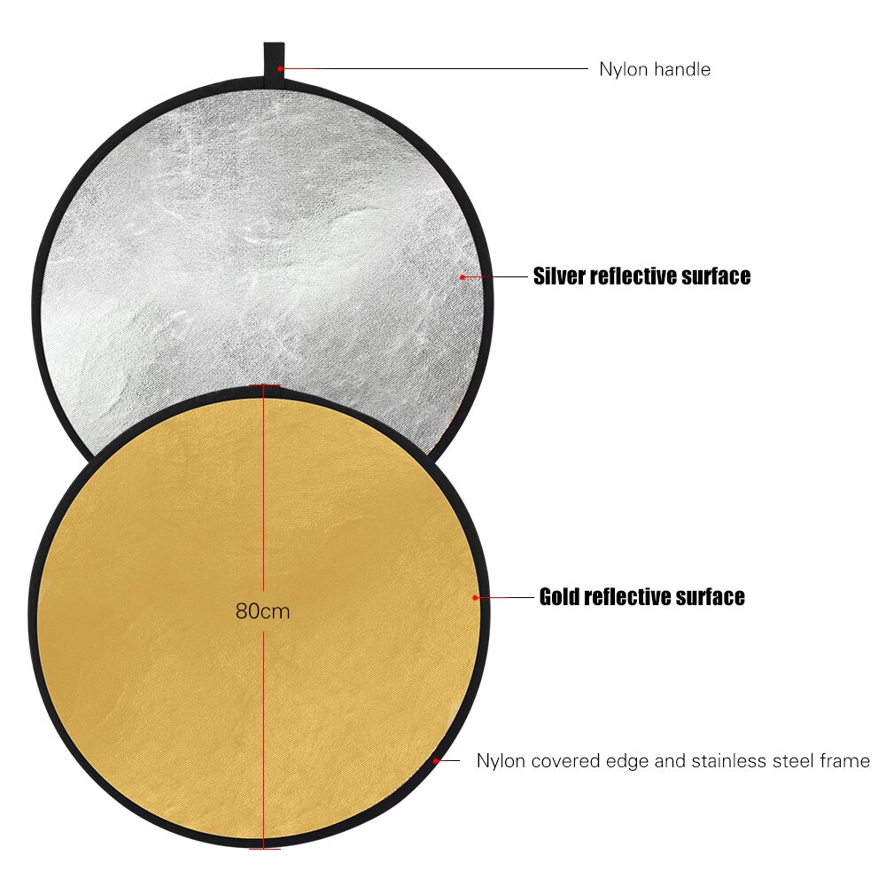 Photography Light Reflector 3 OPTIONS Photography Light Reflector 2-in-1/5-in-1/7-in-1 Collapsible Portable for Studio Outdoor