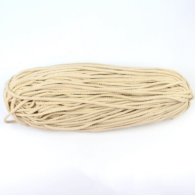 8mm Natural 100% Fios de Algodão Trançado Corda de Cânhamo para Embalagem Do Presente DIY Handmde Craft Costura Decorativa Bouquet Home Decor Fio: beige