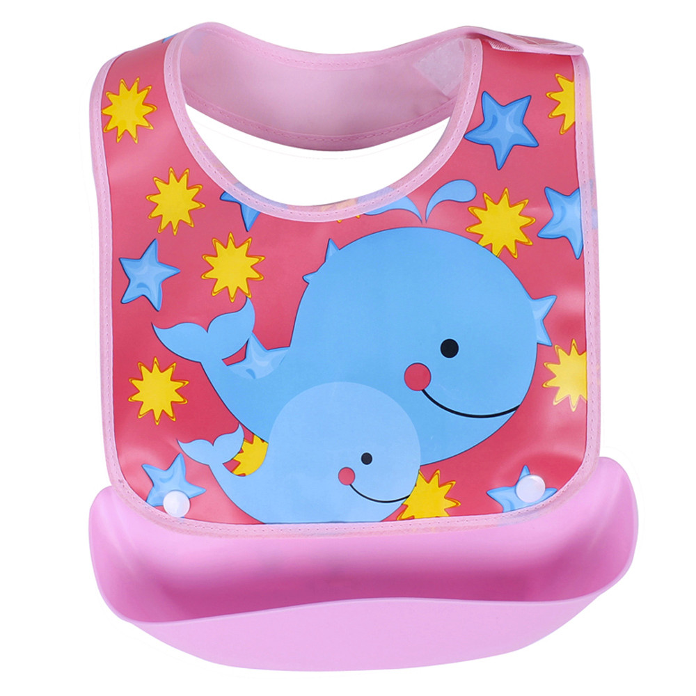Bébé détachable enfants garçons filles imperméable à l'eau alimentation tablier salive serviette bavoir Smock