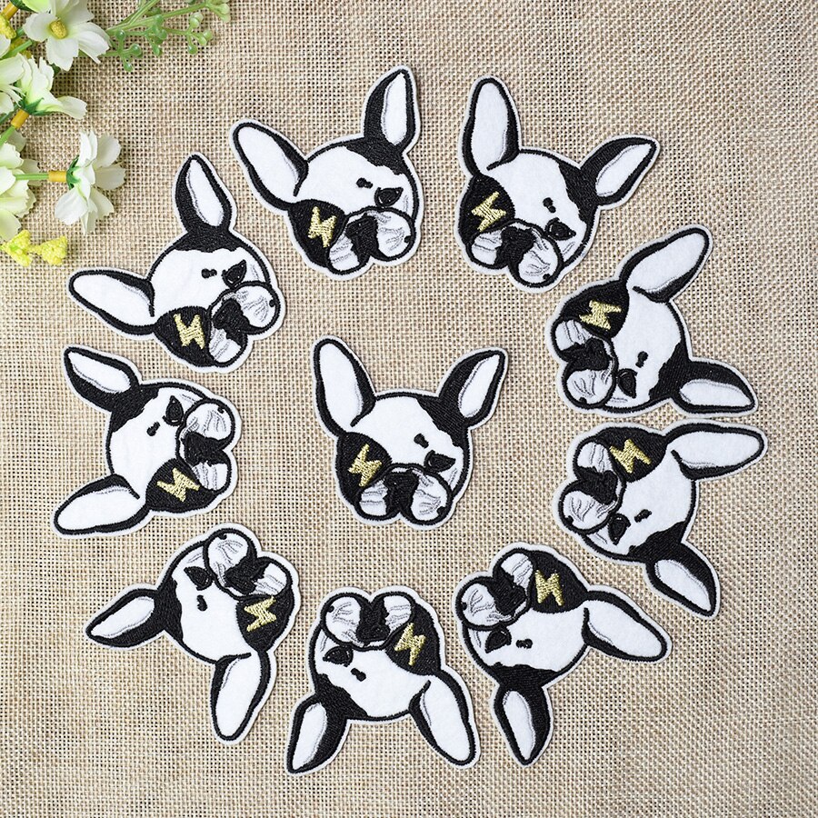 10 stuks borduurpatches met hondenmotief voor kleding, strijkpatches, applicaties, borduurpatches voor kleding, stickers voor kleding, doe-het-zelf