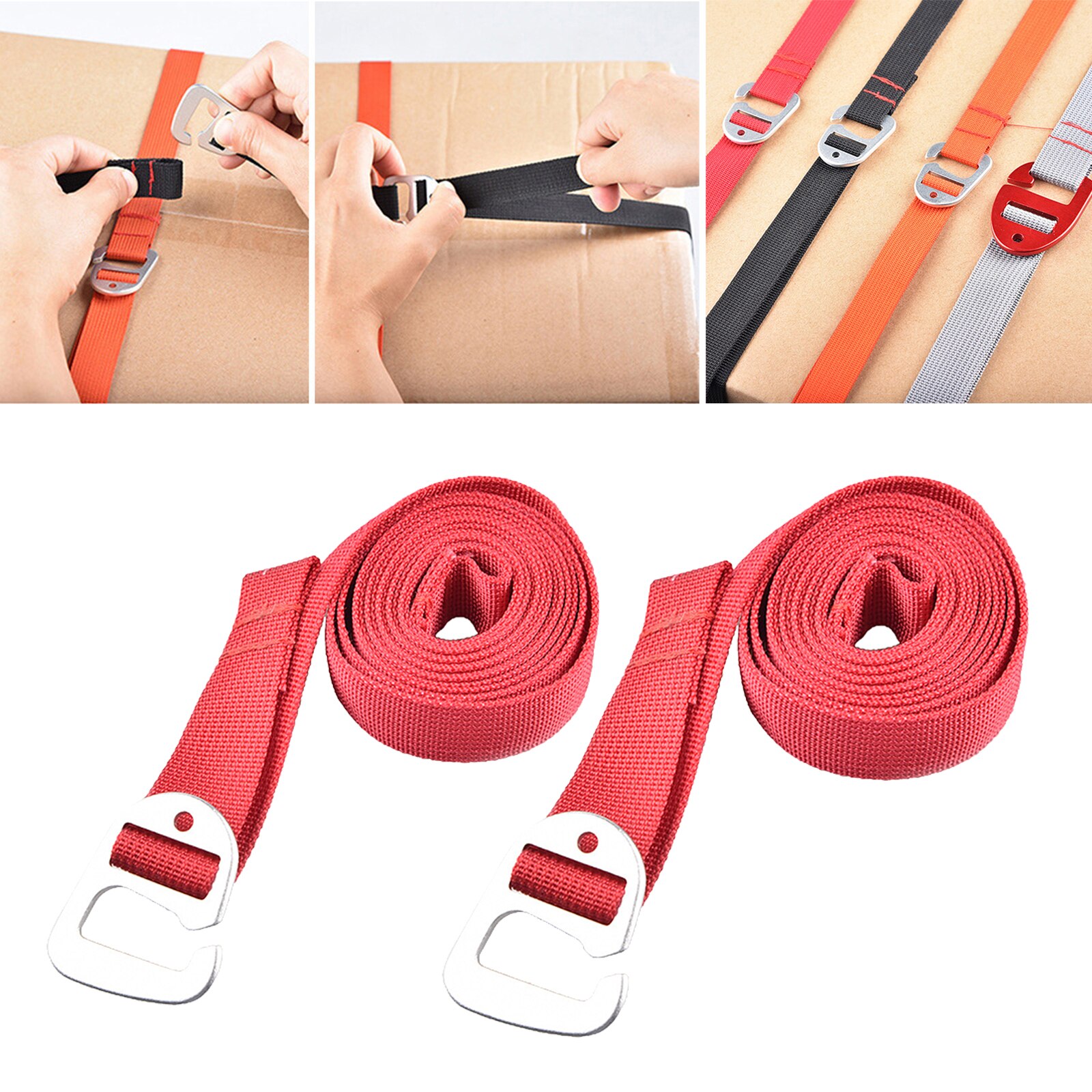 Heavy Duty Luggage Straps for Suitcases Packing Belts Travel Accessories Adjustable Bag Strap with Hook Closure: Red 1.5m