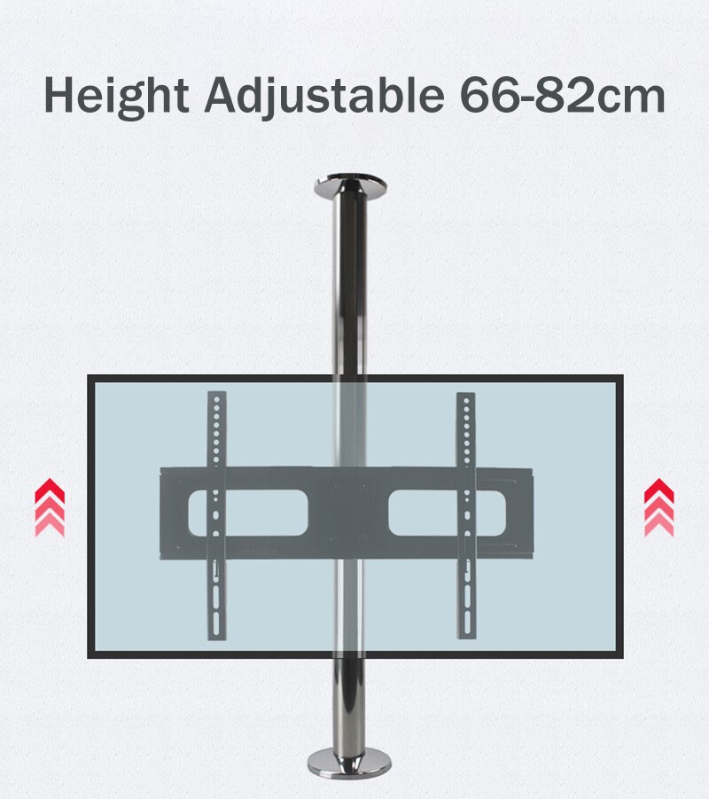 BG11-M de acero inoxidable para televisor LCD, soporte de montaje de pared de partición, Altura ajustable de 66-82cm, giratorio 360, 23-55 pulgadas,