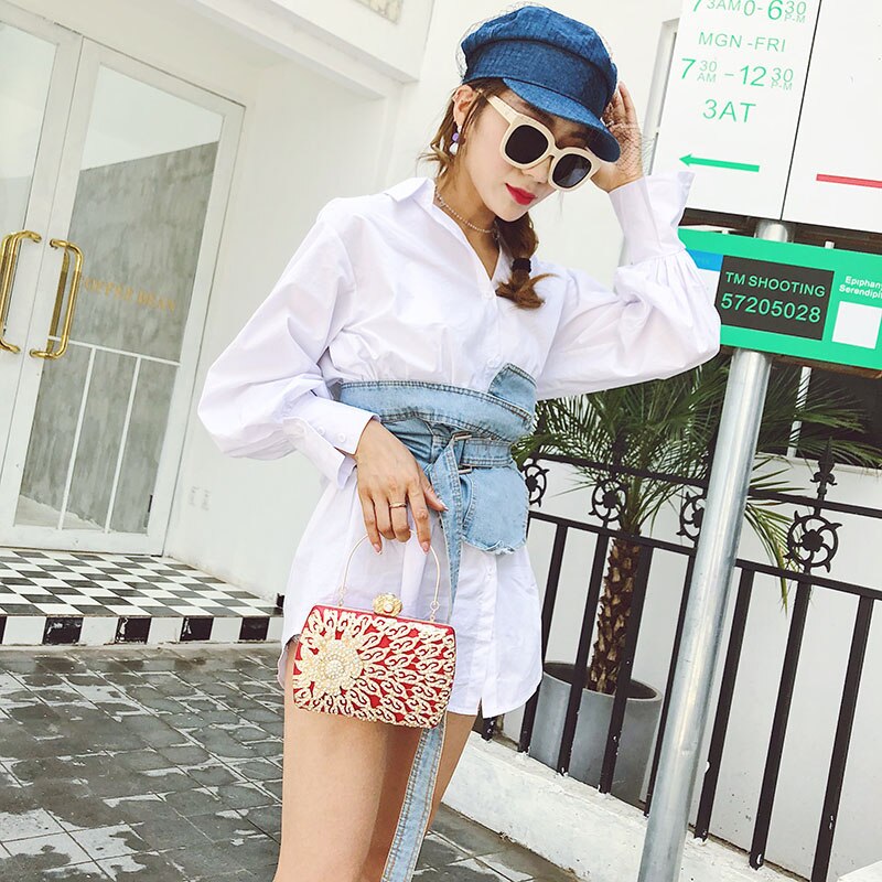 Red Rhinestone Evening bag Bridal Prom Clutch Purse Lady Diamond Wedding Handbags Gold Cross body Party Shoulder Bags FTB197