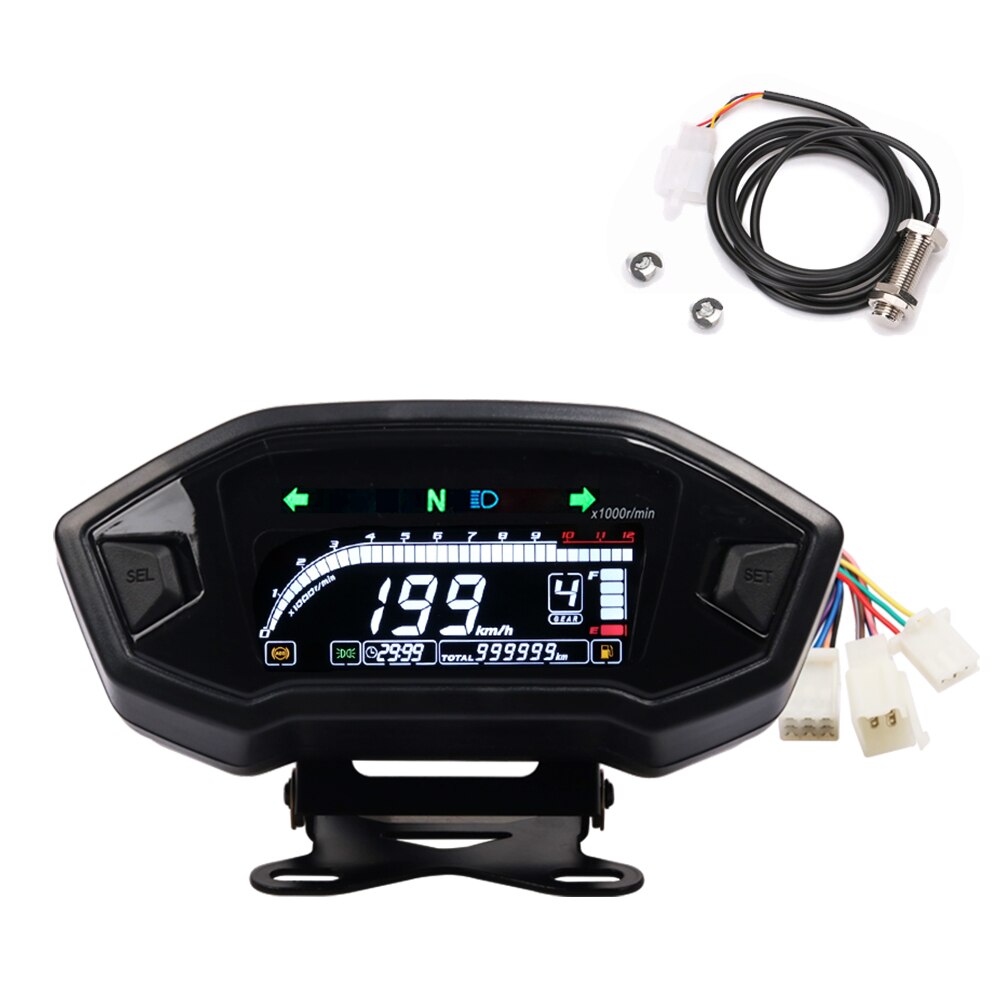 Motorcycle LCD Cylind For 1,2,4 Cylinder ​Speedometer 12000 RPM Optional Backlight Digital Odemeter Tachometer