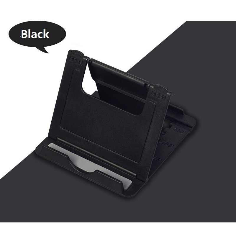 Telefoon Houder Desk Stand Mobiele Tablet Statief Mount Ondersteuning Voor Iphone Xsmax Huawei P30 Xiaomi Plastic Opvouwbare Bureau Houder: E37 Black