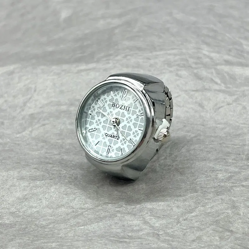 Anillo de reloj de dedo para hombre y mujer, accesorios de con movimiento , carcasa de aleación Vintage, reloj de cuarzo, joyería, , superventas: Rojo