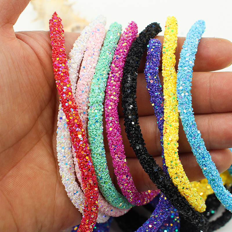 1 yards Kerst Kleur Glitter Steentjes Pailletten Passementen Zachte Buis Koord Touw DIY Kledingstuk Schoenen Feestdecoratie Bruiloft