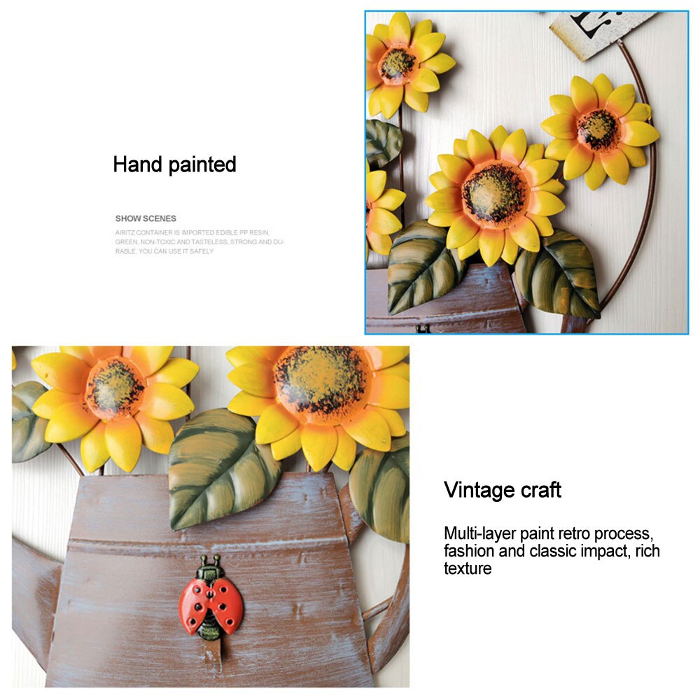 Tuin Thema Vintage Metalen Zonnebloem Welkom Teken Voor Front Deur Opknoping Welkom Muur Plaque Huis Tuin Ornament