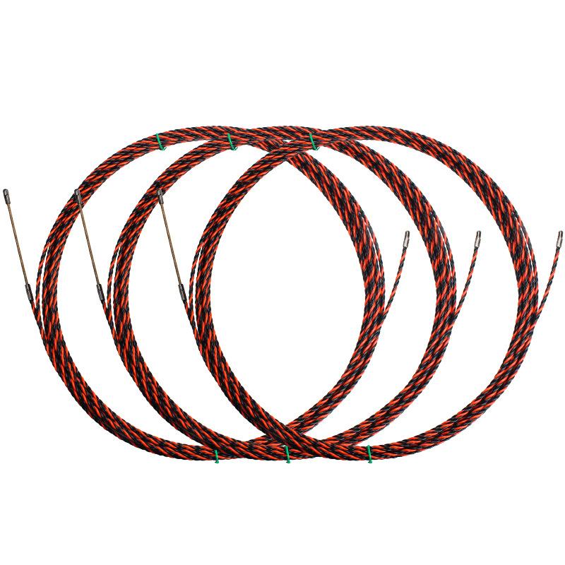 6mm 5-30m Fiberglass Electric Cable Tape Conduit Duct Cable Push Puller Tools Wheel Pushing for Wiring Installation