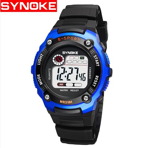 SYNOKE Digitale Kinderen Kijken Elektronische Kind Sport Polshorloge Digitale-horloge voor Meisje Jongen Kids Horloges Meisjes Jongens klok: blue