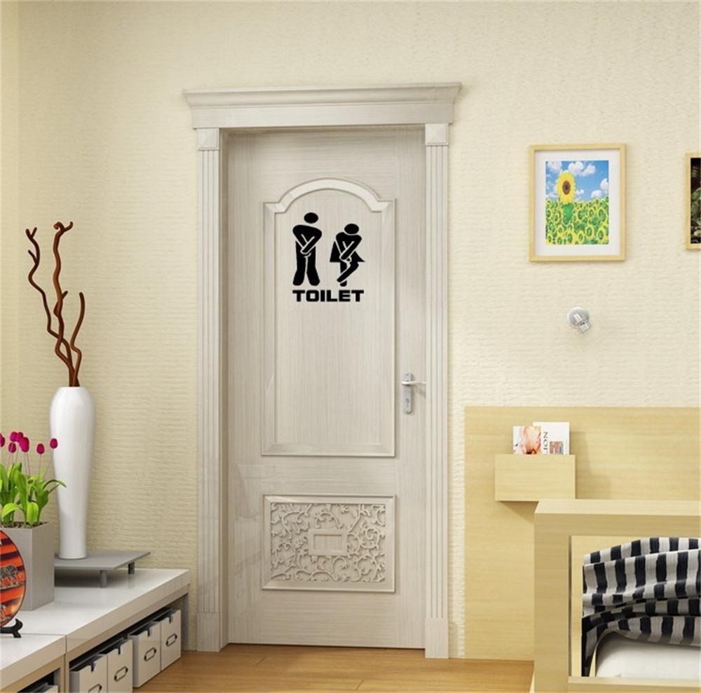 Funny Toilet Entrance Sign Decal Vinyl Sticker For Shop Office Home Cafe Hotel ZYVA-341