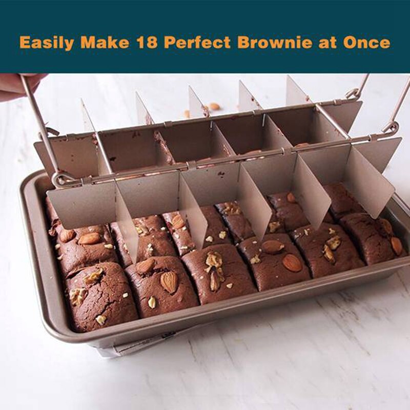 Non-stick Brownie Pan Met Verdelers, Goedgekeurd 18 Pre-Slice Brownie Bakken Lade, carbon Staal Bakvormen Voor Oven Bakken