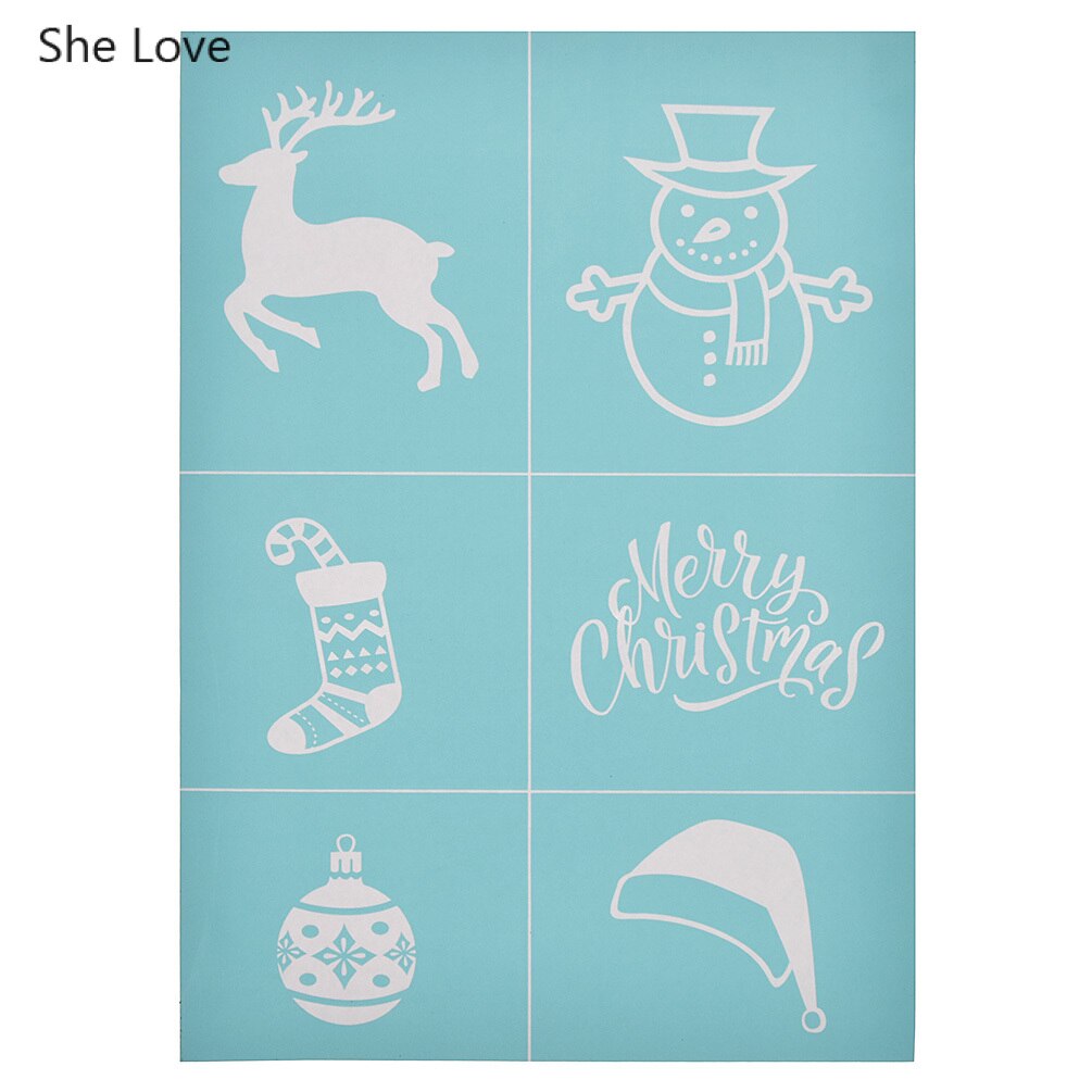 Chzimade god jul tryckta silk screen schabloner klara stämplar för att måla vägg diy scrapbooking heminredning: 11 29.5 x21cm