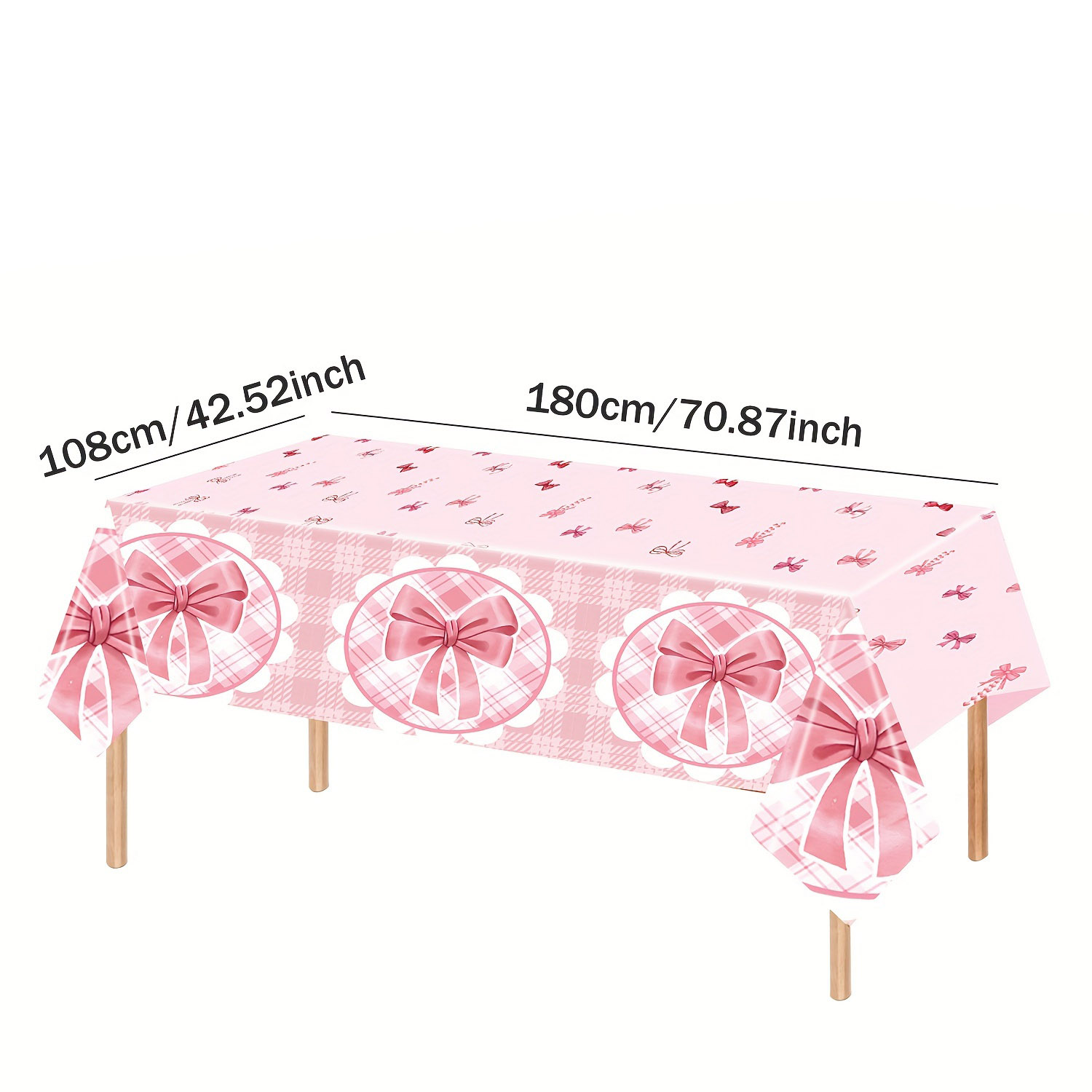 1/2/3pcs Roze Strik Party Wegwerp Tafelkleed Plastic Tafelkleed Voor Meisjes Vrouwen Verjaardag Bruiloft Vrijgezellenfeest decoratie
