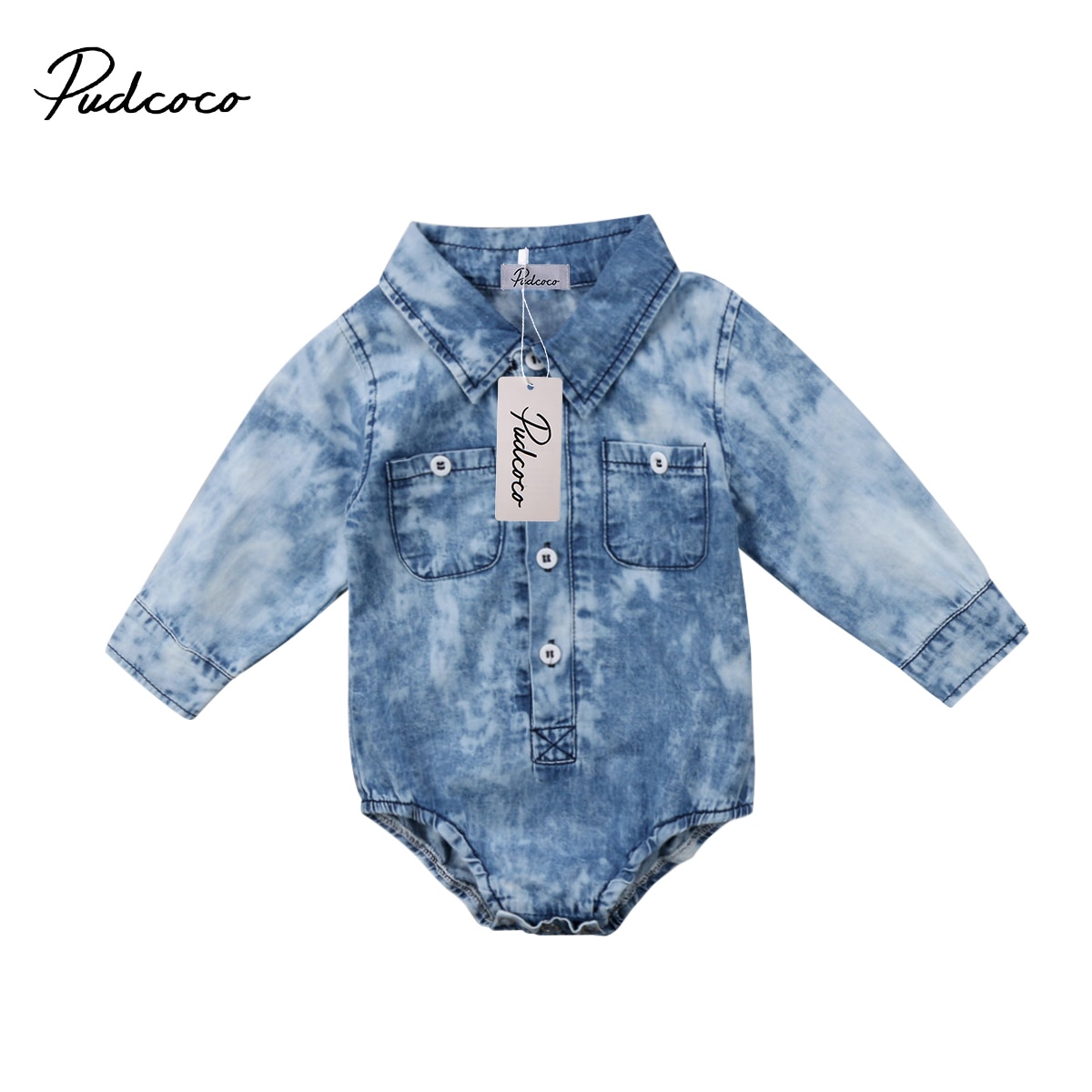 Neue Neugeborenen Kleinkind Kleinkind Baby Jungen Denim Kleidung Karosserie T-Shirt Gesamt Outfit Tasche Langarm Kleidung