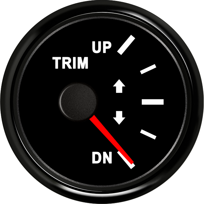 52mm up dn trim mätare 0-190 ohm båt trim mätare marin trim tilt indikator för inombords utombordsmotor bil motorcykel trim mätare: 800-00085