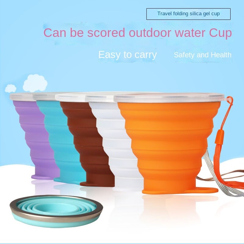 270Ml tazza da acqua pieghevole in Silicone per esterni tazza telescopica creativa portatile ultrasottile Mini tazze da caffè da viaggio a scomparsa