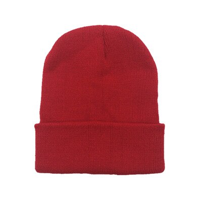 Bonnet unisexe solide | Mélange de laine, bonnet unisexe, bonnet d'automne et d'hiver, casquette tricotée chaude pour hommes et femmes, chapeaux Gorro bonnets de Ski: Red