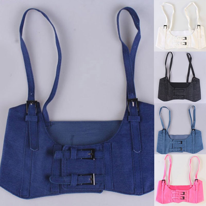 Dames korset vest steampunk harnas stretch vest brede cincher met gesp brede riem kleding accessoires