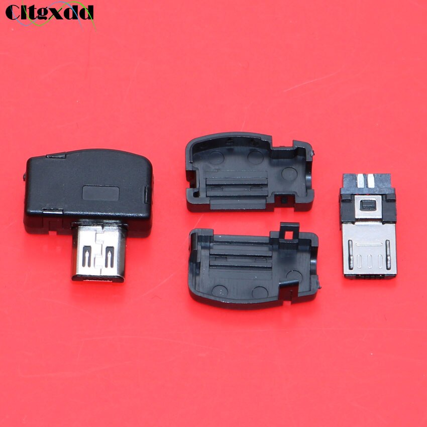 cltgxdd 1pcs Micro USB 5 pin Male plug connector Long / Short / Bent V8 port welding Data OTG line interface DIY data cable