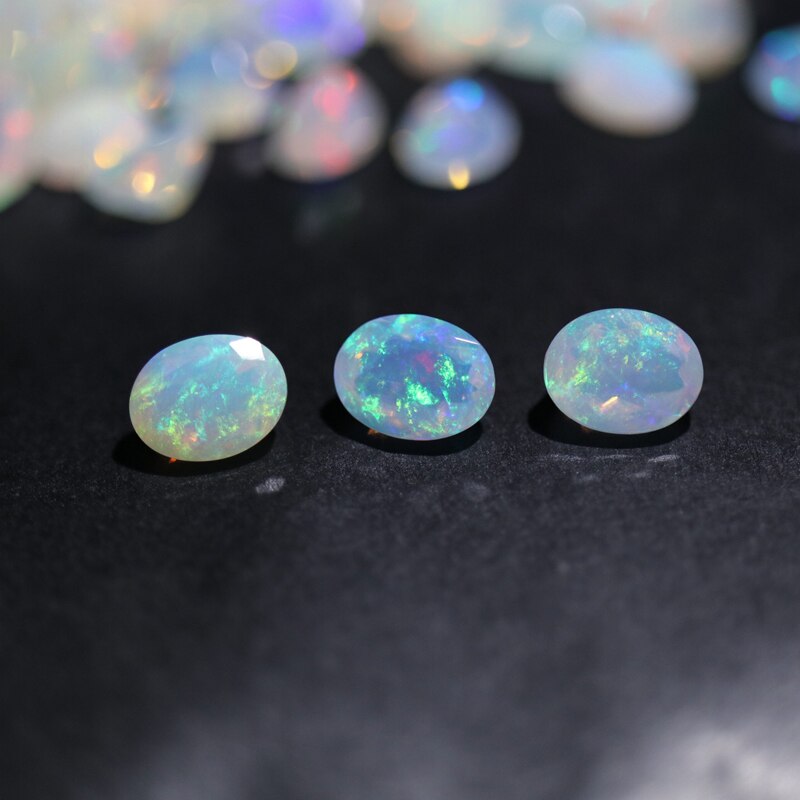 Natuurlijke Ethiopische Kleurrijke Cut Opal Oval 7*9 Mm Ongeveer 1.35ct Top Natuurlijke Precious Losse Edelstenen Diy Sieraden