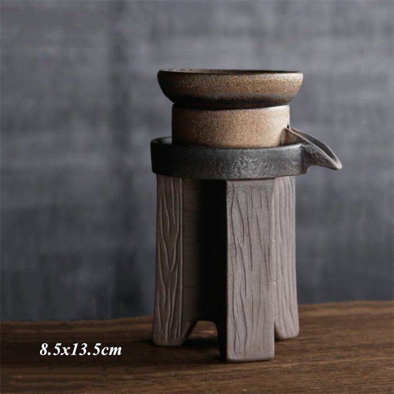 Ceramic Stone Mill Tea Strainers Handmade Tea Leaf Spice Filter Retro Kung Fu Pottery Fair Cup Office Tea Set Drinkware: B