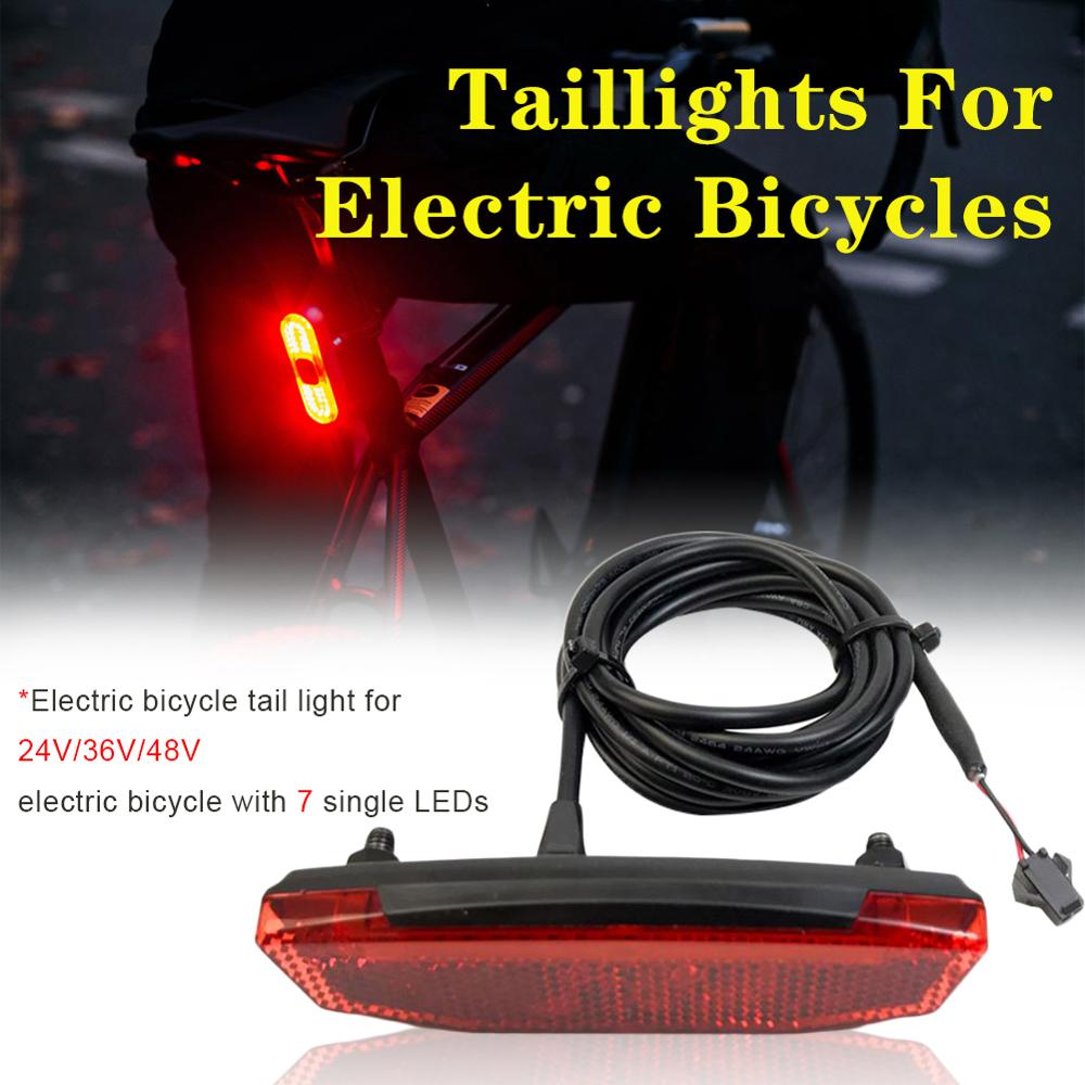 Ebike Achterlicht/Achterlicht Led Veiligheidswaarschuwing Achter Lamp 36V/48V Voor E-Scooter sm/Waterdichte Interface Aansluitingen