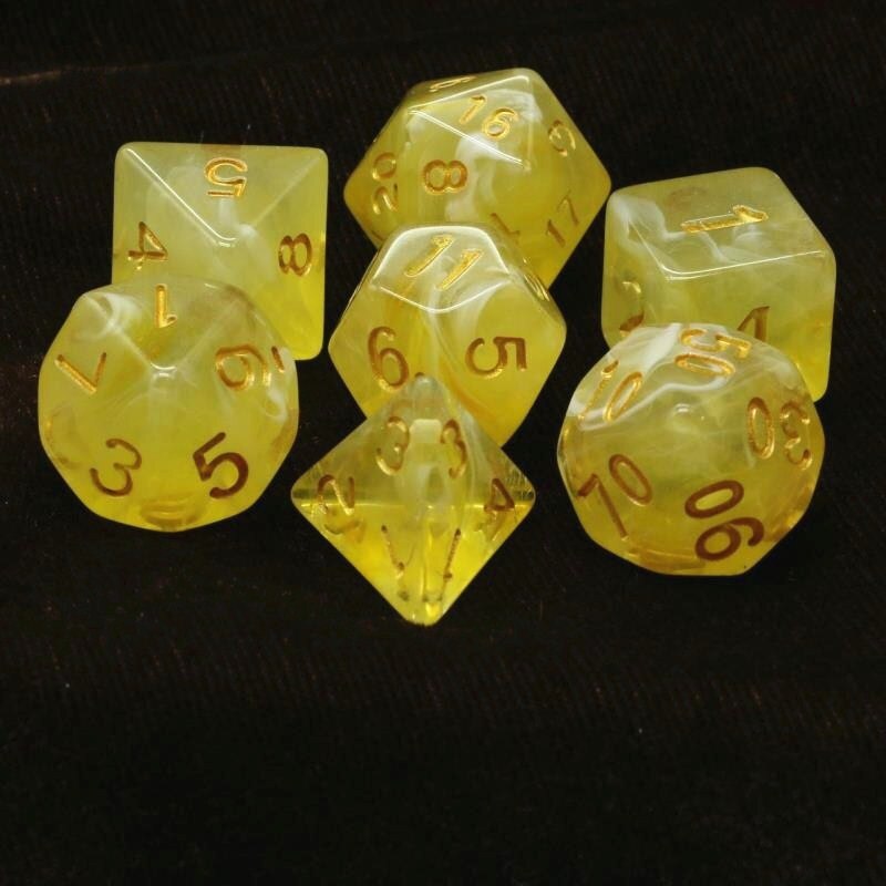 7pcs /Set Multifaceted Dice d&d d4 d6 d8 d10 d% d12 d20 Polyhedral TRPG Games Dice Set for Board Game: 5