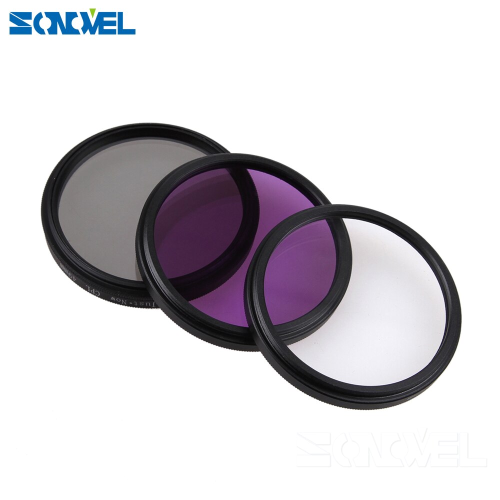 49 52 55 58 62 67 72 77 Mm Uv Cpl Fld Filter Set + Petal Flower Zonnekap + voorste Lensdop Cover + Cleaning Kit Voor Canon Nikon Sony