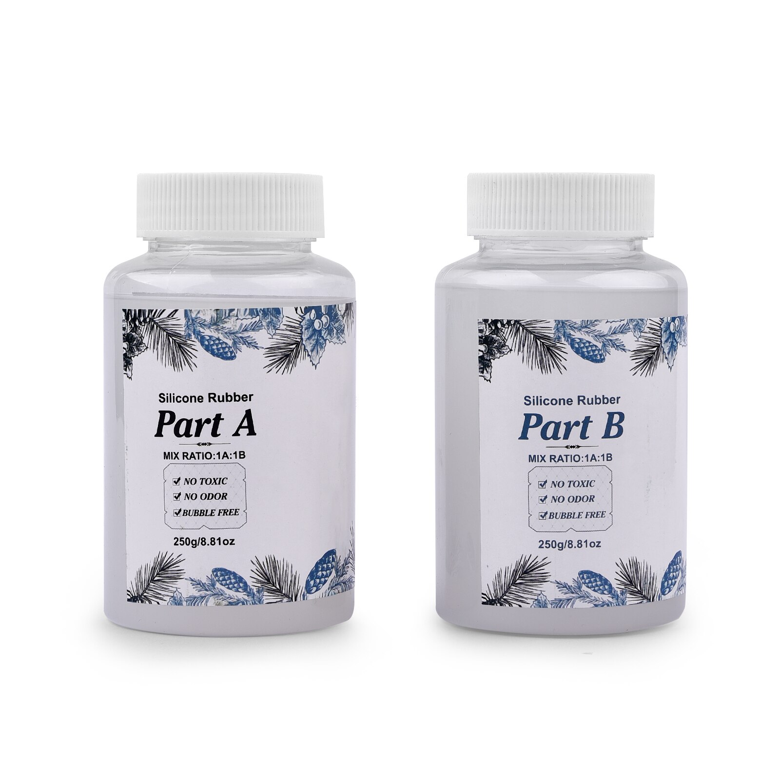 Kit de fabricación de moldes de silicona AB 1:1 para bricolaje, molde de curado rápido con pegamento, copia de goma líquida, patrón de objeto, 200/500g/1000g: 500g