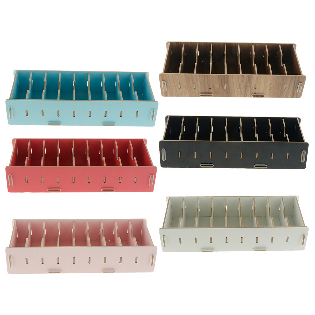 9 Dividers Name Card Wooden Business Card Case Office Desktop,Card Storage Universal Name Card Box,28.5cm