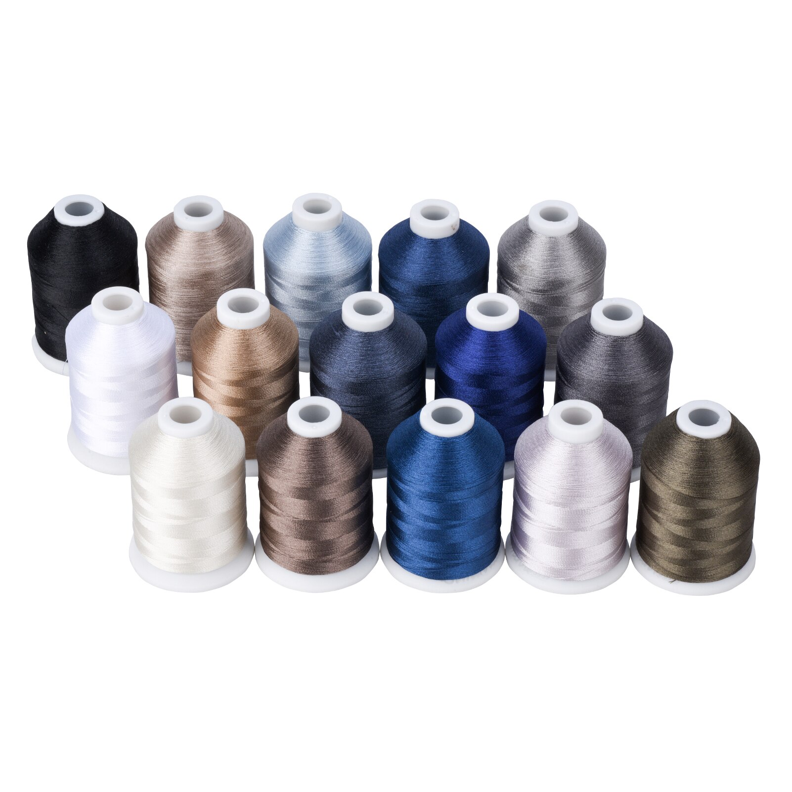 Simthread Embroidery Machine Threads 15 Options 15 Colors Set Polyester 40WT 120D Thread For Embroidery Machine Sewing Machine: grey
