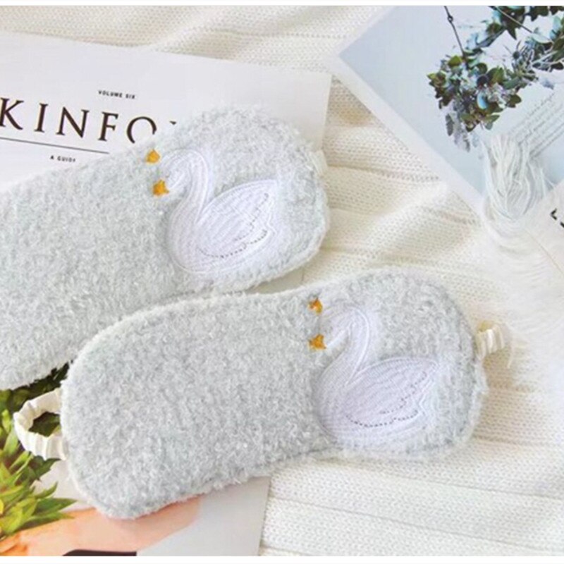 Eyes Care Tool Swan Eye Mask Sleeping Mask Plush Eye Shade Cover Blindfold Eyeshade Travel Home