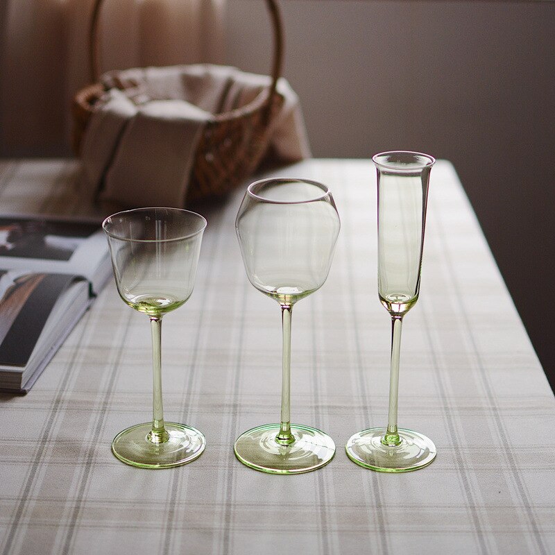 High-End Champagne Glas, Kristal Beker, Fruit Groen Champagne Glas, prachtige En Prachtige Kleine Proeverij Wijnglas