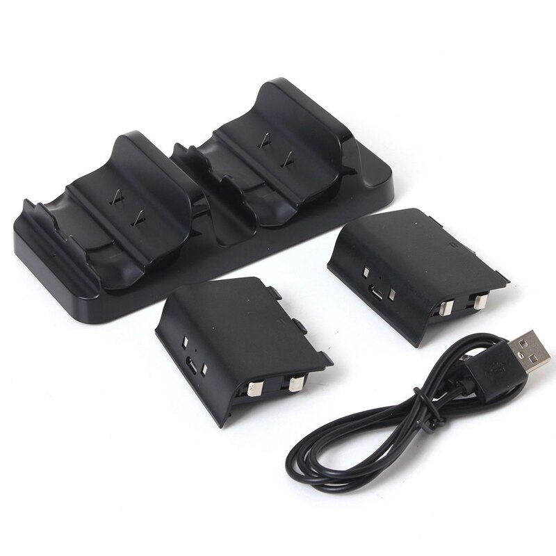 Dubbel oplaadstation, dockstandaard,  + 2 batterijen voor de draadloze xbox one-controller
