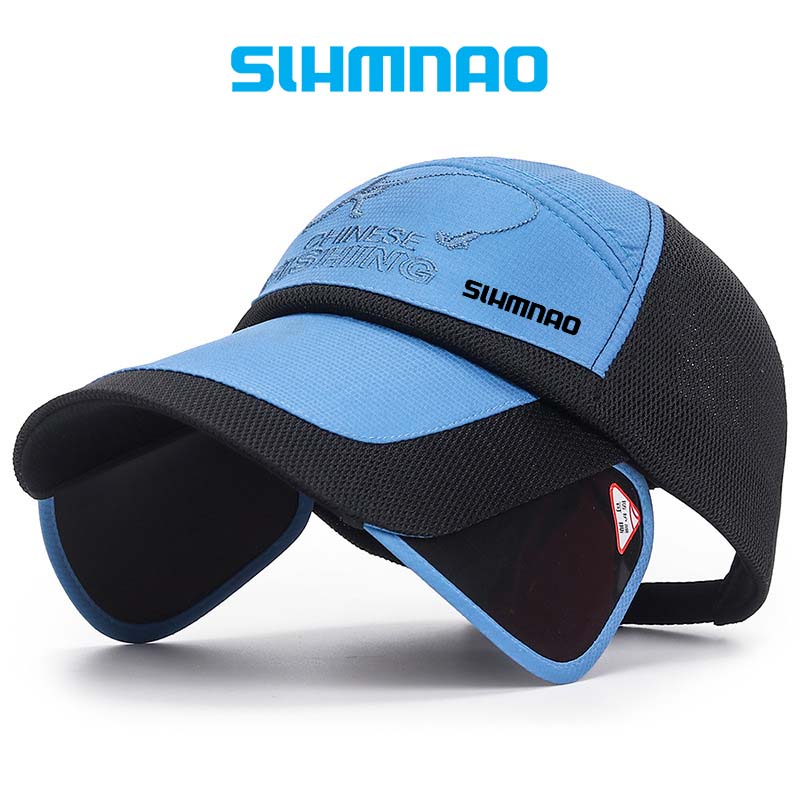 Fishing Hat Summer Outdoor Fishing Sunscreen Baseball Hat Men's Mountaineering Hunting Sunshade Hat Bicycle Women's Hat: Blue