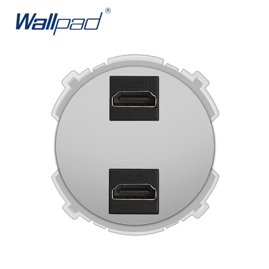 Wallpad 2 hdmi wall socket funktionstast kun til dataoverførselsfri kombination: Sølv