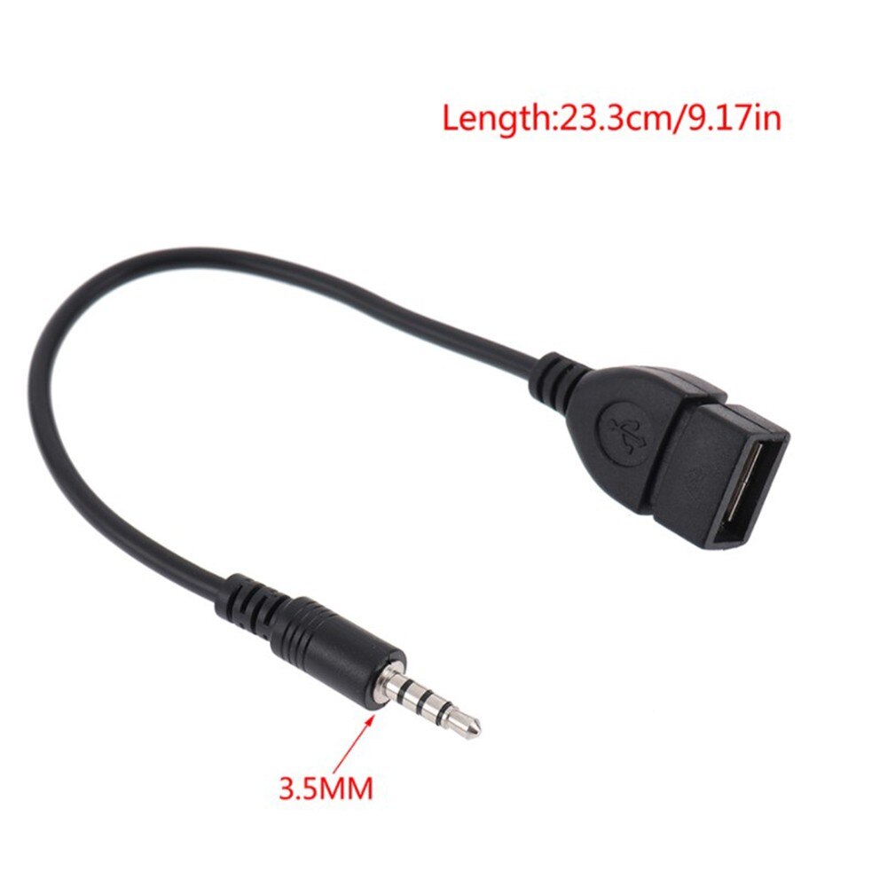 3.5mm hanstik til usb 2.0 huntype aux lydstik adaptere kabel forlænger læs usb flashdrev eller kortlæser