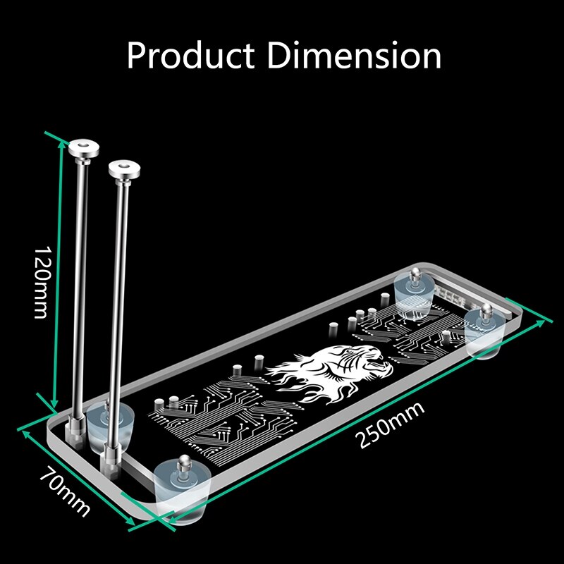 Dvs. kortbrakett pci - e 3.0 16x ie holder vertikal kickstand utgangspunkt med rgb ledet lys til diy atx sak