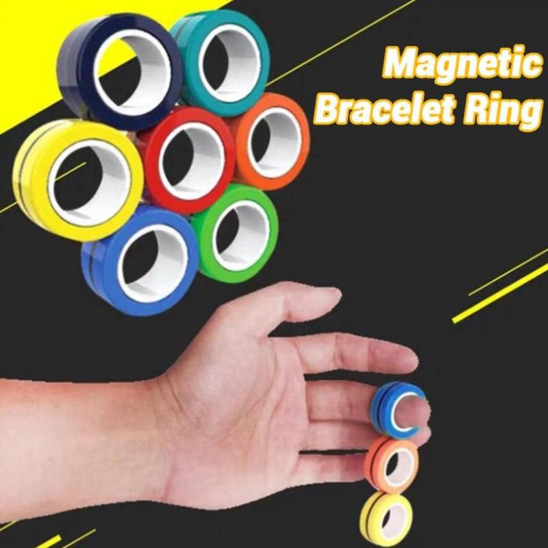 Unzip Het Speelgoed Magnetische Armband Ring Met Blister Verpakking Angst Relief Focus Decompressie Armband Ring Voor Autisme